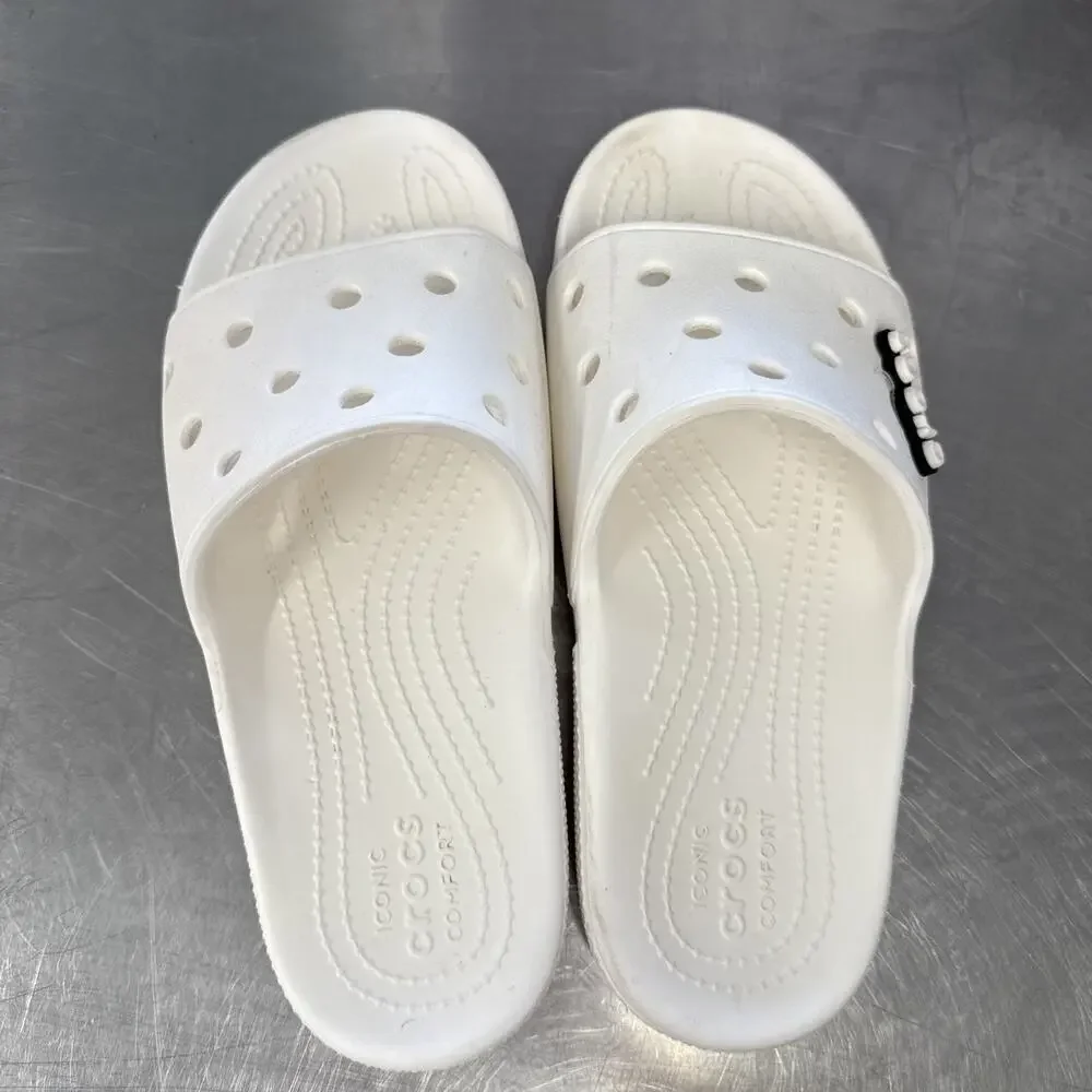 Crocs Unisex/Adult Classic Slide V2 Sandal White US Men's 8 Women's 10
